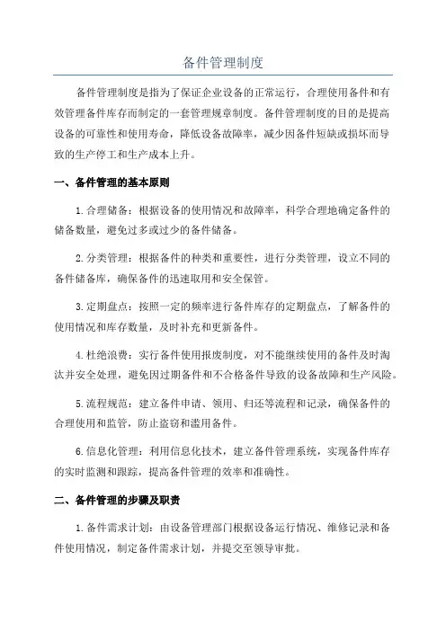 备件管理制度