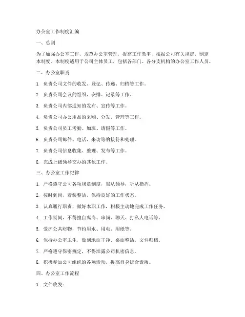 办公室工作制度汇编