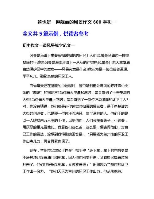这也是一道靓丽的风景作文600字初一