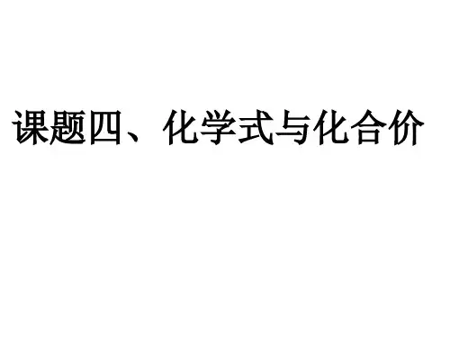 课题4化学式与化合价
