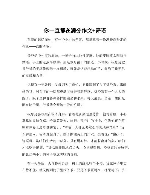 你一直都在满分作文+评语
