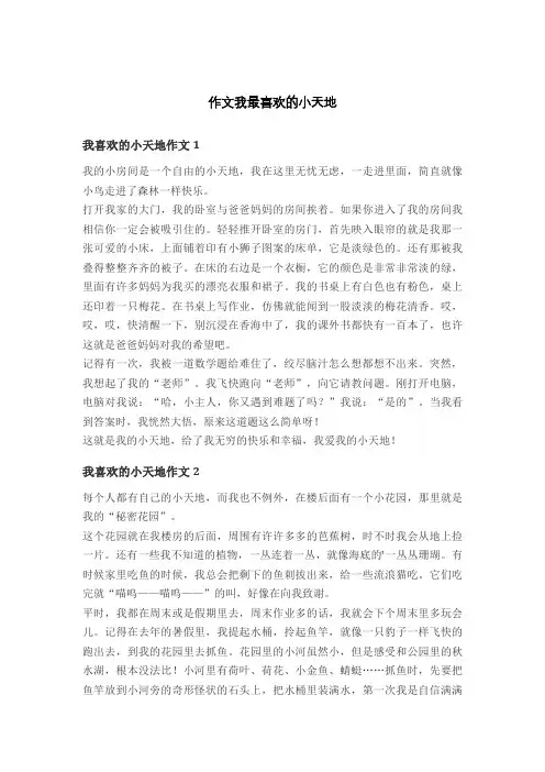 作文我最喜欢的小天地