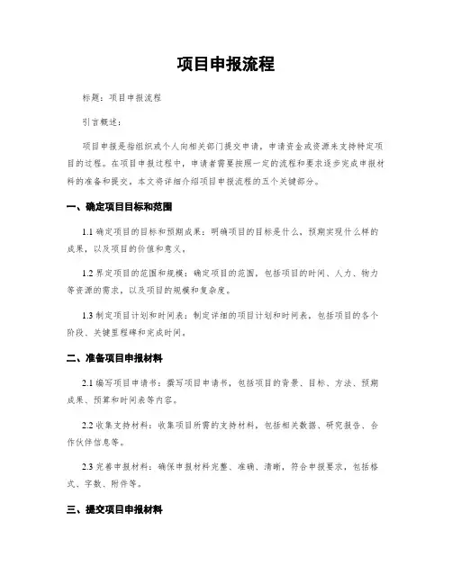 项目申报流程