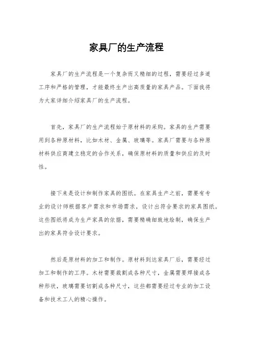 家具厂的生产流程
