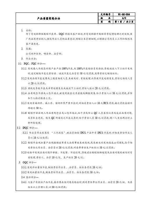 品管部管理制度