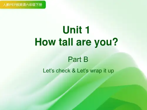 Unit 1 How tall are you Part B(课件)人教PEP版英语六年级下册