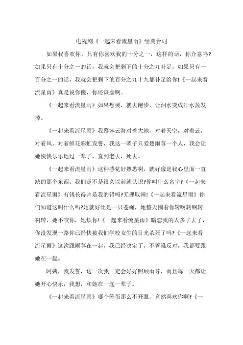 电视剧《一起来看流星雨》经典台词