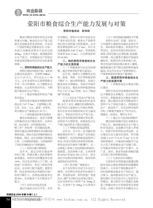 荥阳市粮食综合生产能力发展与对策  