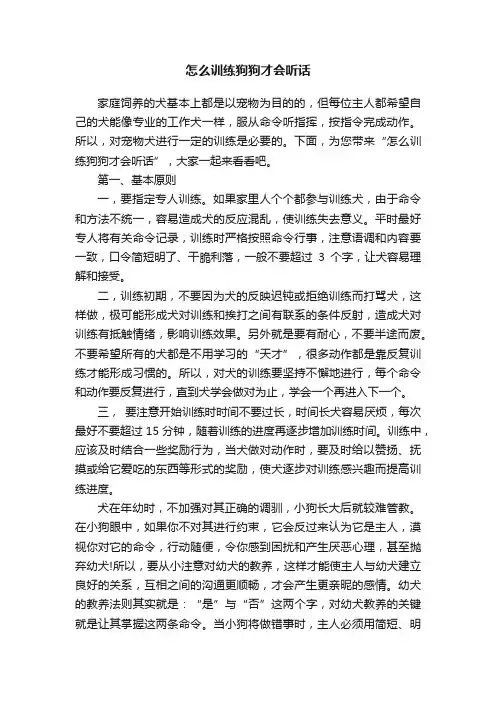 怎么训练狗狗才会听话