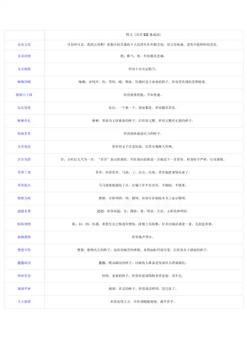 第一个字与第二个字相同的成语