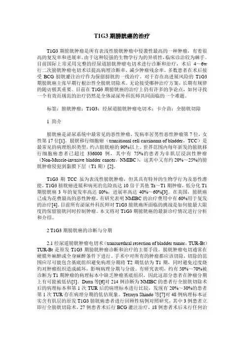 T1G3期膀胱癌的治疗