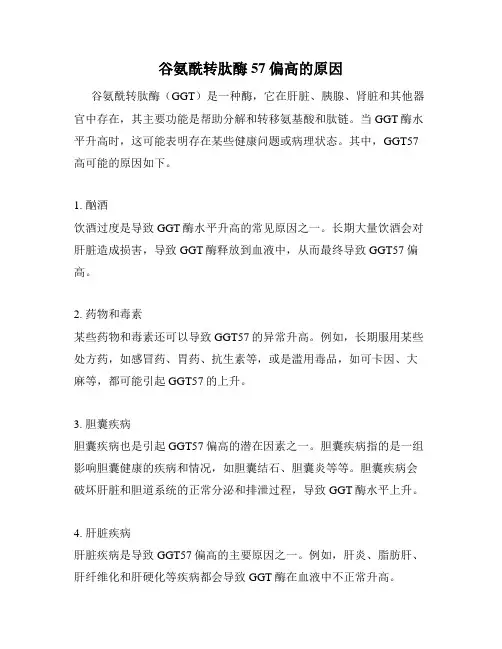 谷氨酰转肽酶57偏高的原因