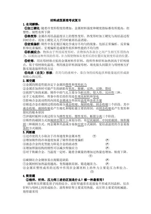 材料成型原理考试卷