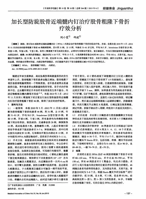 加长型防旋股骨近端髓内钉治疗股骨粗隆下骨折疗效分析