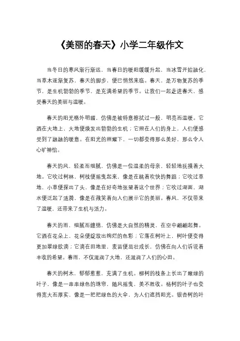 《美丽的春天》小学二年级作文