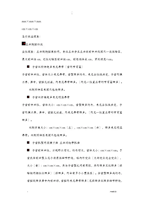 超声报告模板