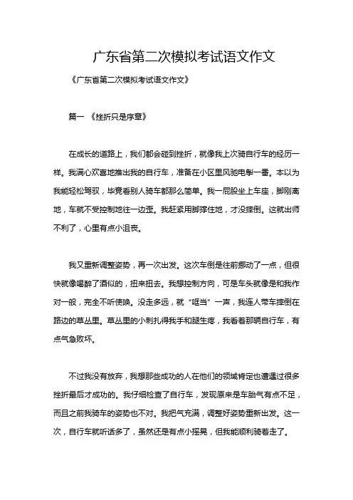 广东省第二次模拟考试语文作文