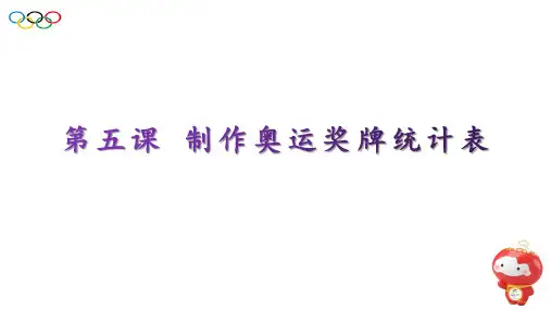 第五课制作奥运奖牌统计表