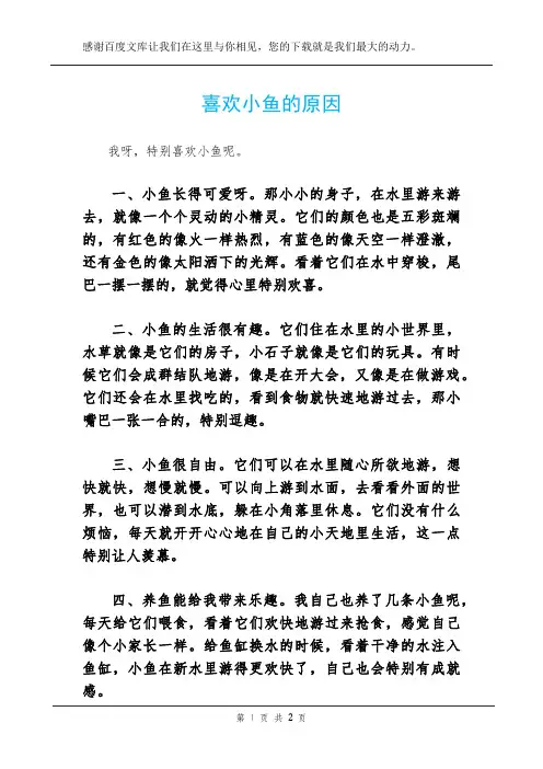 喜欢小鱼的原因