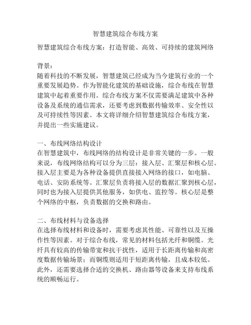 智慧建筑综合布线方案