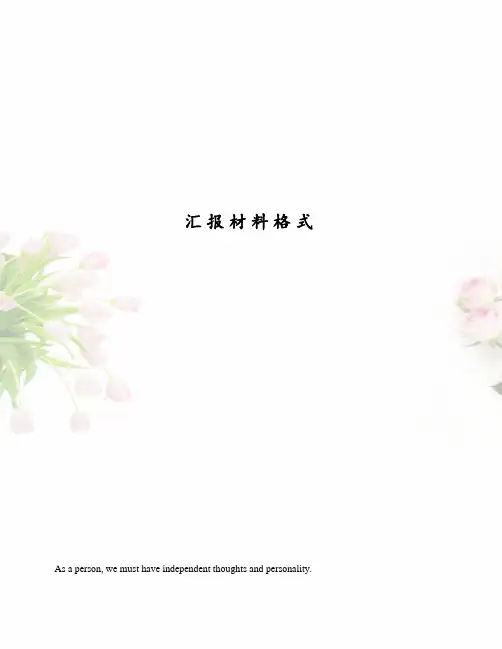 汇报材料格式