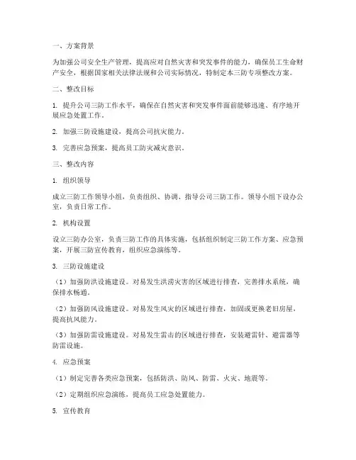 三防专项整改方案
