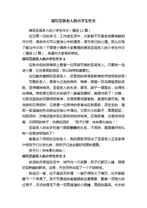 描写圣诞老人的小学生作文（精选12篇）