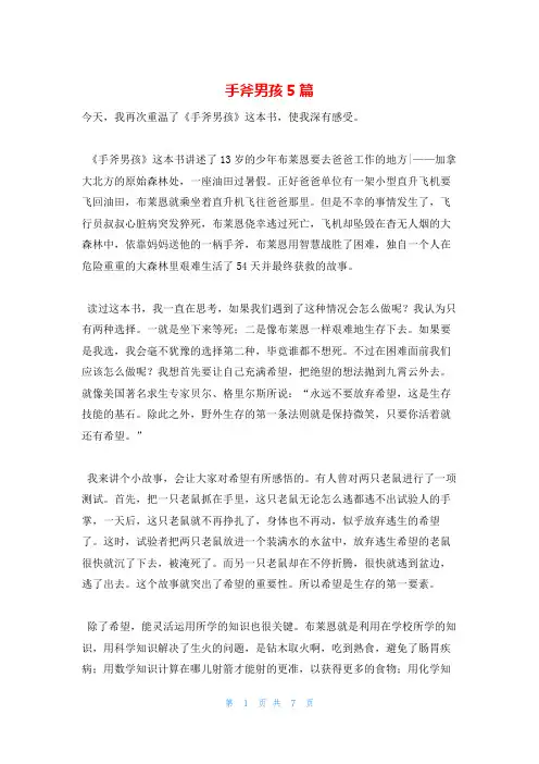 手斧男孩5篇