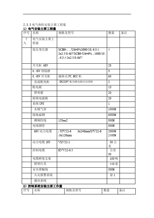 电气热控主要施工方案
