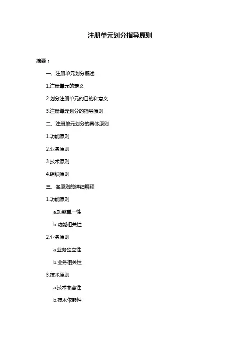 注册单元划分指导原则