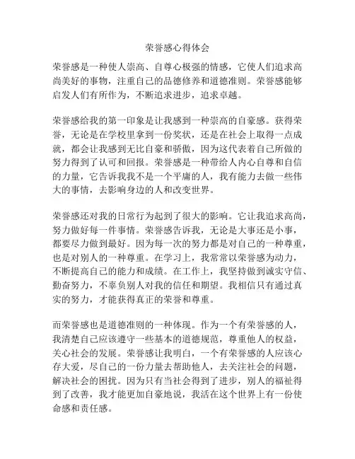 荣誉感心得体会