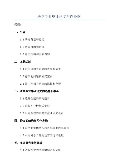 法学专业毕业论文写作提纲