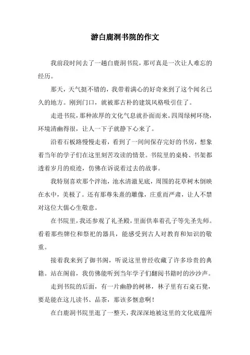 游白鹿洞书院的作文