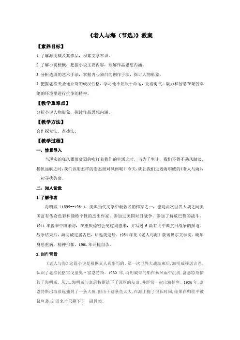 《老人与海(节选)》教案