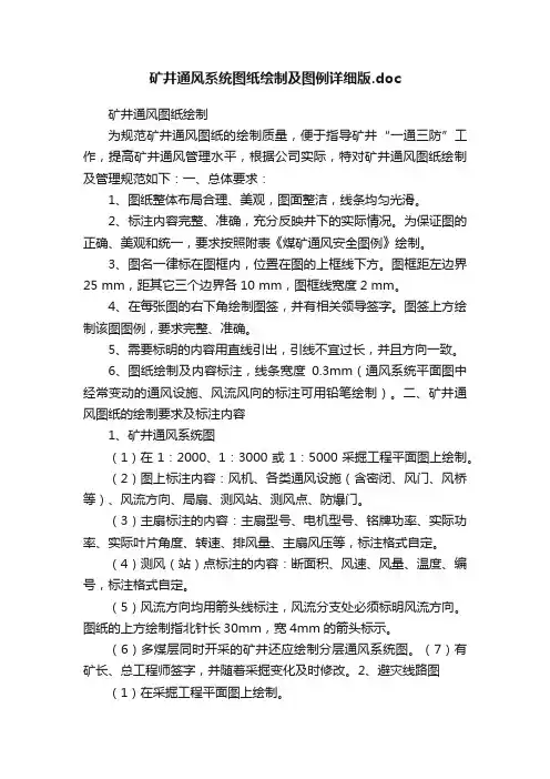 矿井通风系统图纸绘制及图例详细版.doc