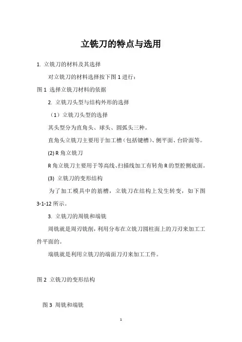 立铣刀的特点与选用 