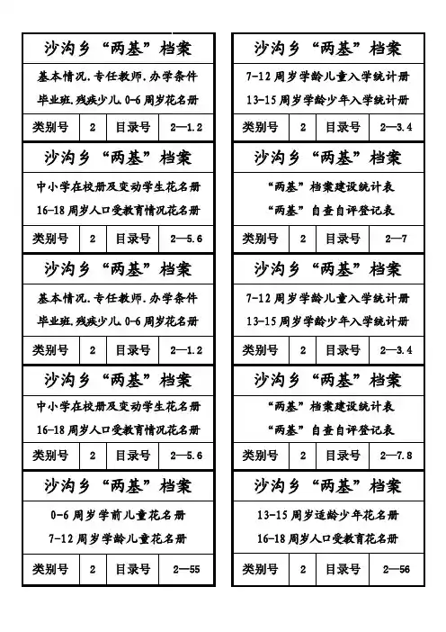 档案盒封面标签