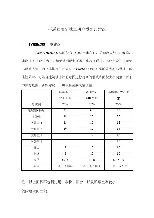 平遥秋雨新城二期户型配比建议