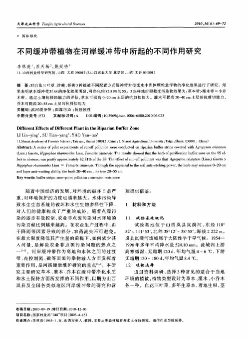 不同缓冲带植物在河岸缓冲带中所起的不同作用研究