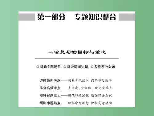高考化学大二轮复习第1部分知识整合专题1化学基本概念第1讲物质的组成变化和分类课件