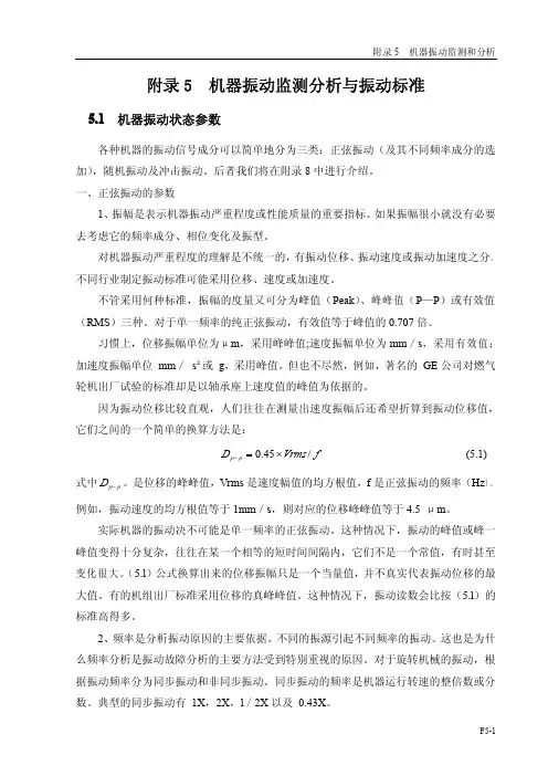 附录5  机器振动监测分析与振动标准 - 副本