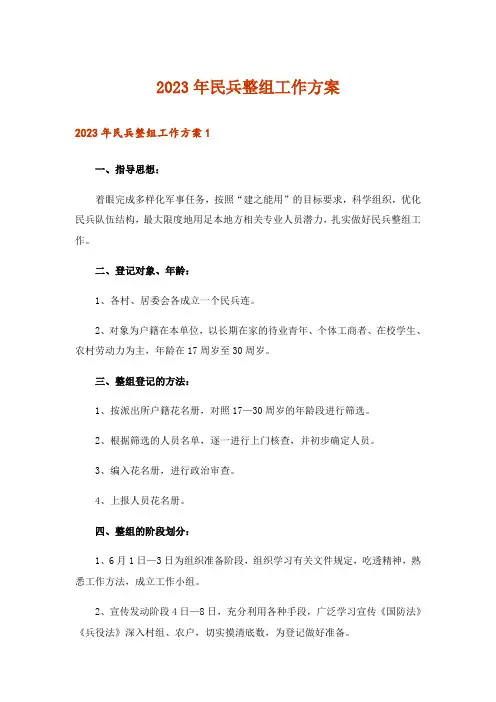 2023年民兵整组工作方案_1