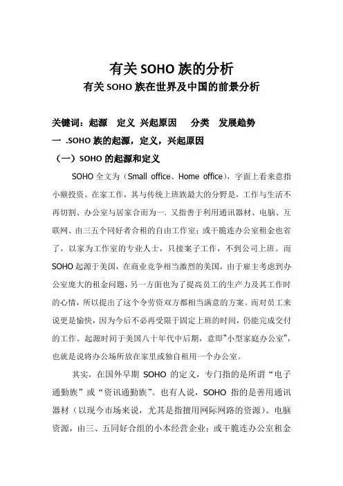 有关soho族的分析