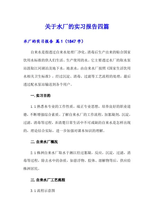 关于水厂的实习报告四篇