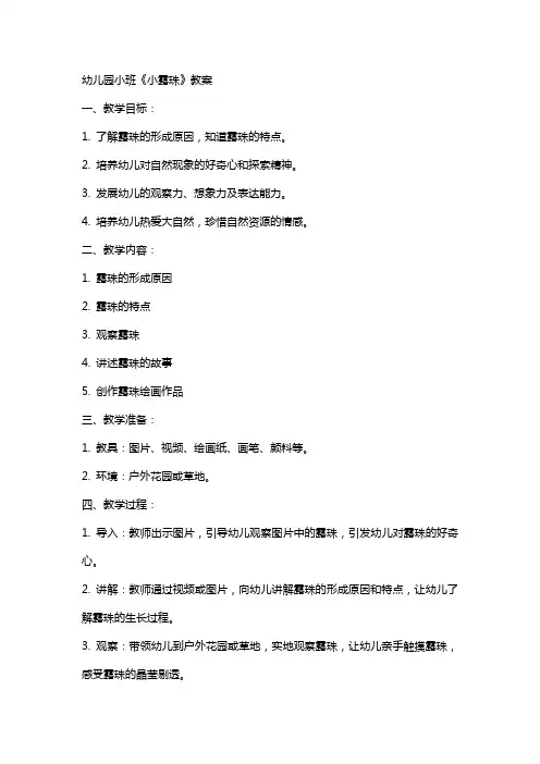 幼儿园小班小露珠教案