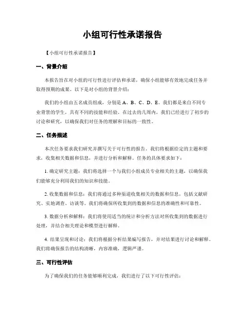 小组可行性承诺报告