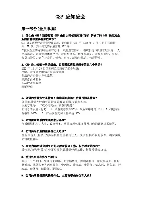 GSP管理规范