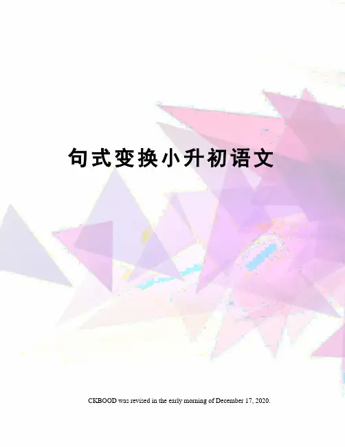 句式变换小升初语文