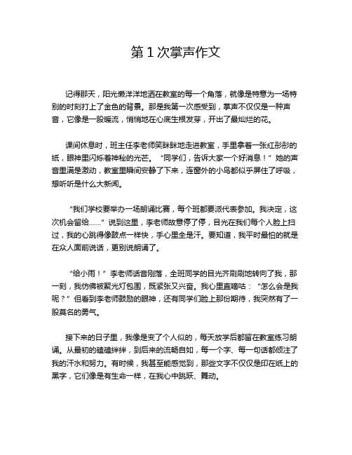 第1次掌声作文