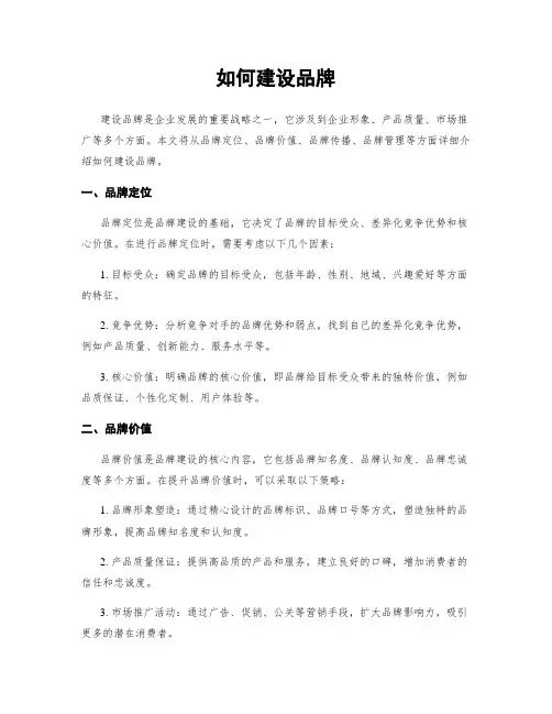 如何建设品牌